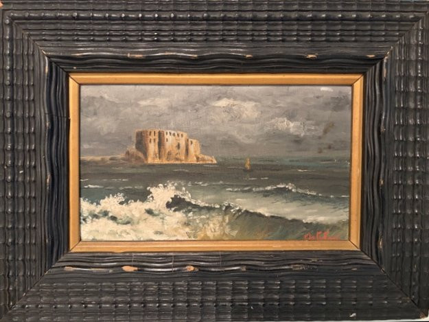 Olio su tela, Castel dell'Ovo, Napoli, E. Ortolani-photo-7
