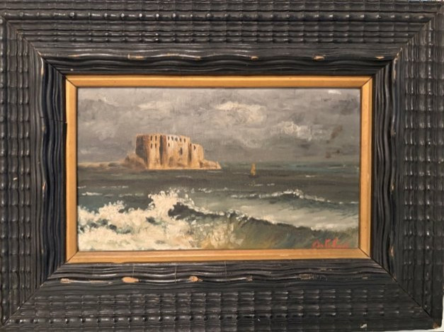 Olio su tela, Castel dell'Ovo, Napoli, E. Ortolani-photo-8