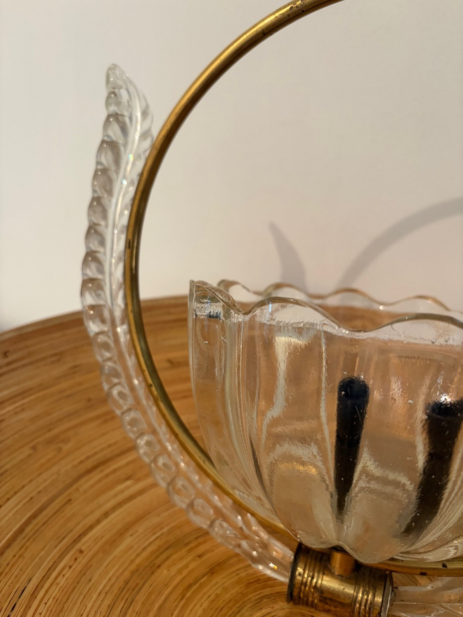 Lampada a sospensione in vetro di Murano attri. a Barovier, anni ‘30/‘40-photo-5