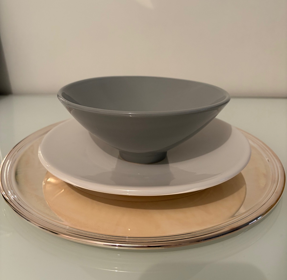 Serie di 16 sottopiatti laminati argento, OLRI -photo-3