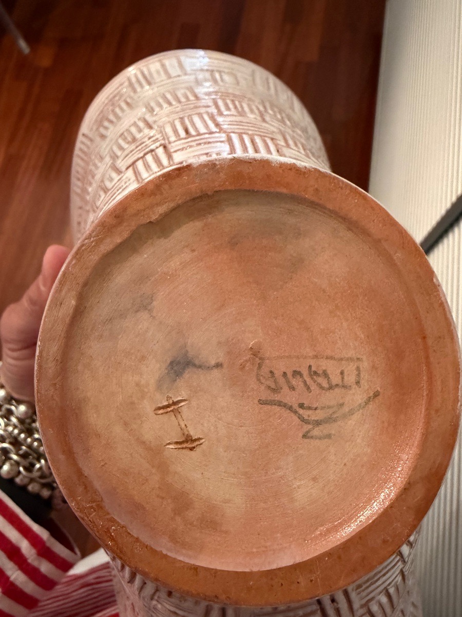 Vaso a ventaglio in terracotta,  Manifattura Zaccagnini - Firenze, anni '30.-photo-2