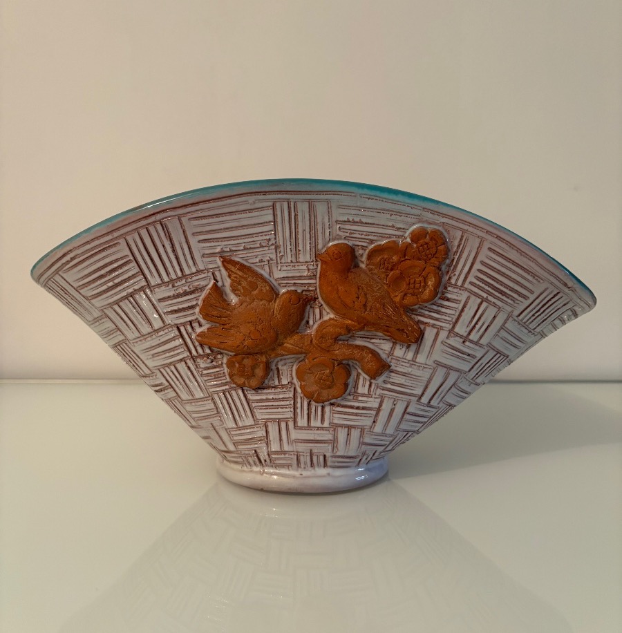 Vaso a ventaglio in terracotta,  Manifattura Zaccagnini - Firenze, anni '30.