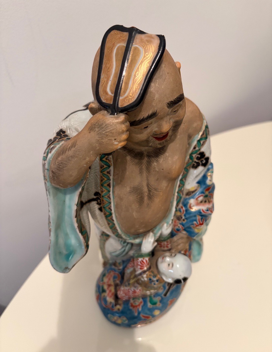 Buddha, scultura in ceramica policroma, Giappone fine XIX sec.-photo-1