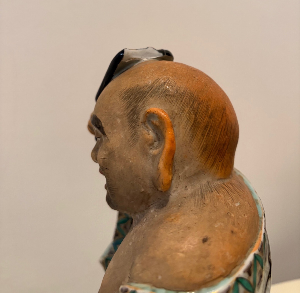 Buddha, scultura in ceramica policroma, Giappone fine XIX sec.-photo-3