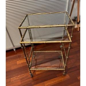 Coppia di tavolini in ottone