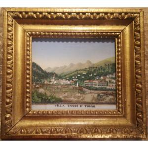 Diorama époque 18ème , Paysage Du Lac De Côme 