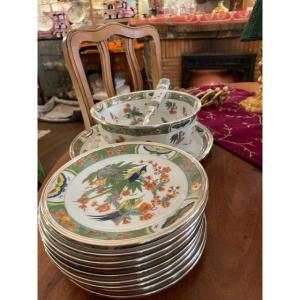 Dessert Service In Porcelain And Sterling Silver