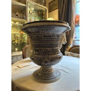 Large Medici Vase In Gien Earthenware