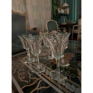 Series Of 5 Baccarat Crystal Water Glasses Malmaison Model