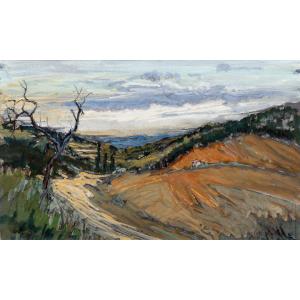 Barbier Jean – Landscape Of Lyonnais – Gouache – Signed