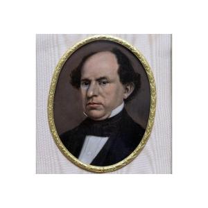 English Miniature – Portrait Of A Man – Oil On Copper