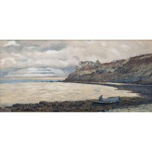 John Brett - View Of Sandsfoot Castle, Weymouth (gb) - Watercolor - Signed - Circa 1880