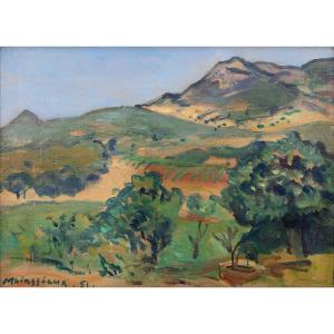 Lucien Mainssieux – Landscape In The Surroundings Of Tipasa – Oil On Panel – Signed And Dated