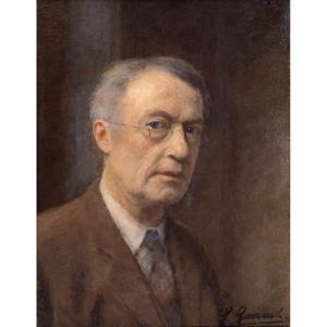 Léon Garraud – Self-portrait In Costume – Oil On Panel – 20th Century – Signed