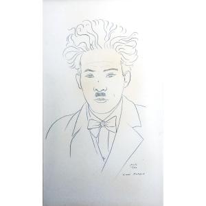 Conrad Meili – Portrait Of Kuni Matsuo – Pencil Drawing – 1930 – Signed