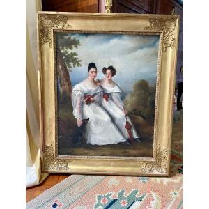 Inès Esménard, Portrait Of Two Women From The Restoration Period