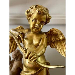 Cupid In Gilt Bronze 19th Century 