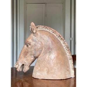 Neoclassical Terracotta Horse Head