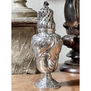 Solid Silver Rococo-style Sugar Shaker, Late 19th Century 