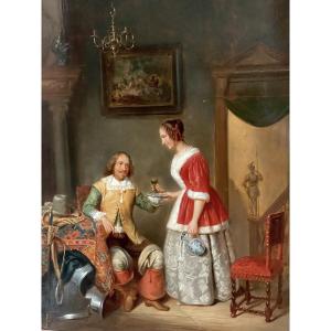 Interior Scene By Jacob Akkersdyk ( 1815-1862)