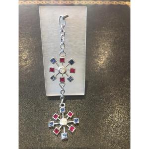 White Gold Snowflake Pendant Set With Diamonds,...