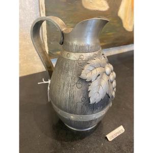 Jean Despres Pewter Wine Pitcher