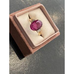 5.23 Carat Unheated Ruby Ring 