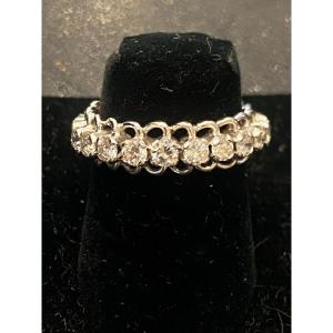 18k White Gold Wedding Band With 1.30 Carats Of Diamonds, Full Eternity Band