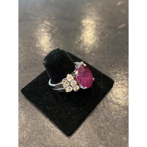Ruby Ring 5.23 Cts Unheated Certificate