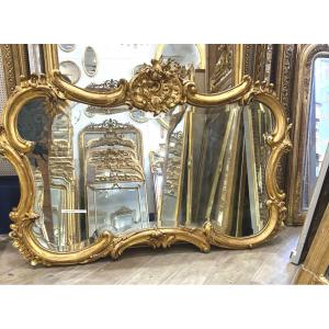 Louis XV Mirror In Beveled Glass Width 130lx93h