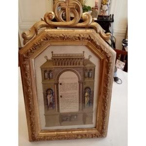 Golden Stuccoed Wood Frame