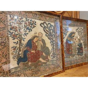 19th Century Fabric Paintings