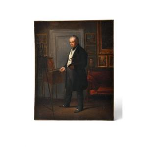 The Painter At His Easel Oil On Canvas 19th Century