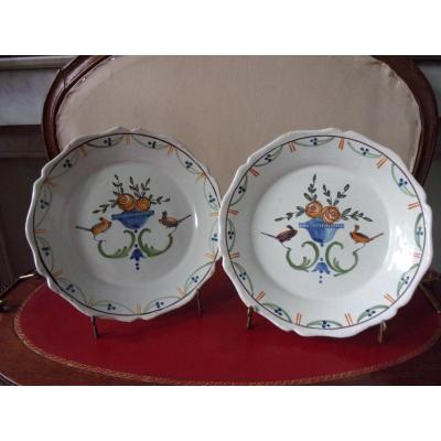 Pair Of Earthenware Plates From Nevers