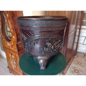 Cache Pot In Bronze Japan 19th Century