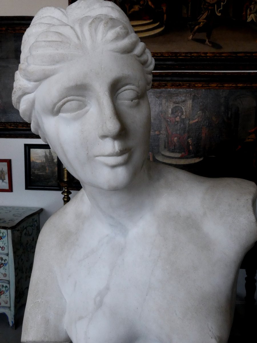 GRANDE VENERE NEOCLASSICA IN MARMO BIANCO DI CARRARA-photo-5