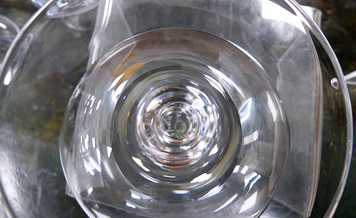 Vintage Baccarat Crystal Large Napoleon Cognac Brandy Snifter Glasses-photo-2