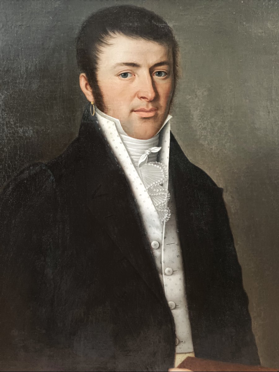 FELIX CORTEY (1760 Wallis 1835)  RITRATTO DI VITALE ROSAZZA-photo-2