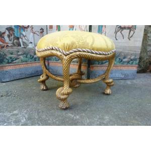 Gilded Wooden Rope Stool, Period 93