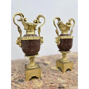 Pair Of Swedish Porphyry Casseroles