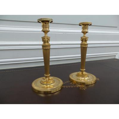 Pair Of Enpire Candleholders