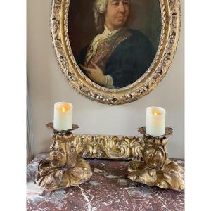 Pair Of Baroque Candlesticks, Italy, Late 17th Century 