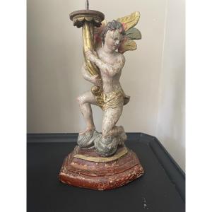 Wooden Angel Candle Holder