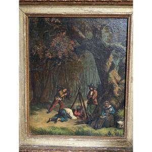 19th Century Painted Canvas