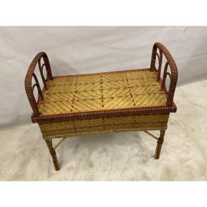 Wicker And Rattan Bench 