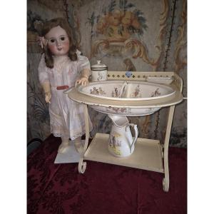  "richard Children" Earthenware Doll Toilet Table From Sarreguemines