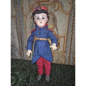 Sfbj Doll, Mold 230, In Size 8, In Original Military Uniform