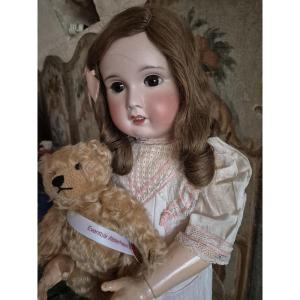 Antique French Sfbj Doll, "jumeau Mold," In Size 13, In Her Original Box