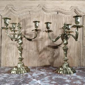 Pair Of Candelabra, Called "the King's" Model, 19th Century
