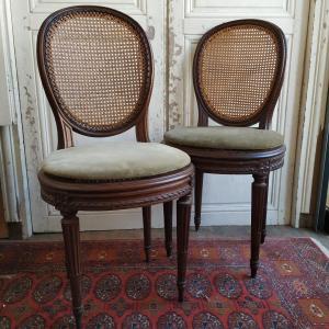 Suite Of Six Louis XVI-style Cabriolet Chairs Mahogany